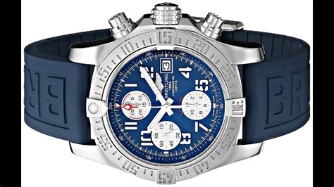 breitling men's bta1338111 stainless steel watch with blue rubber band|Breitling Avenger II Stainless Steel / Mariner Blue / Rubber • .